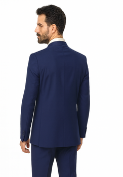 Men'S Double Breasted Suits Men'S 2 Piece Cobalt ~ Indigo~Teal ~Indigo ~ Bright Blue (Slate) Suit - Double Breasted - Image 2