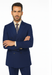 Men'S Double Breasted Suits Men'S 2 Piece Cobalt ~ Indigo~Teal ~Indigo ~ Bright Blue (Slate) Suit - Double Breasted