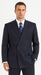 Men's Double Breasted Suits Navy Blue Suit For Men/PS Suit With Smooth Stripe ~ Pinstripe Full Canvanced Poly~Rayon Feel Pleated Pants
