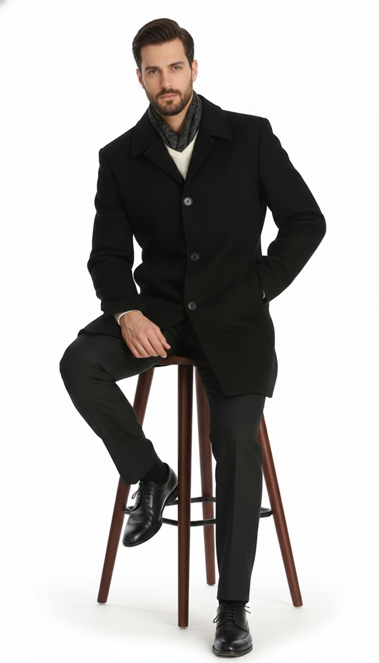 Men'S Dress Coat 34 Model With Vent Wool Blen Online Discount Fashion Sale - Image 5