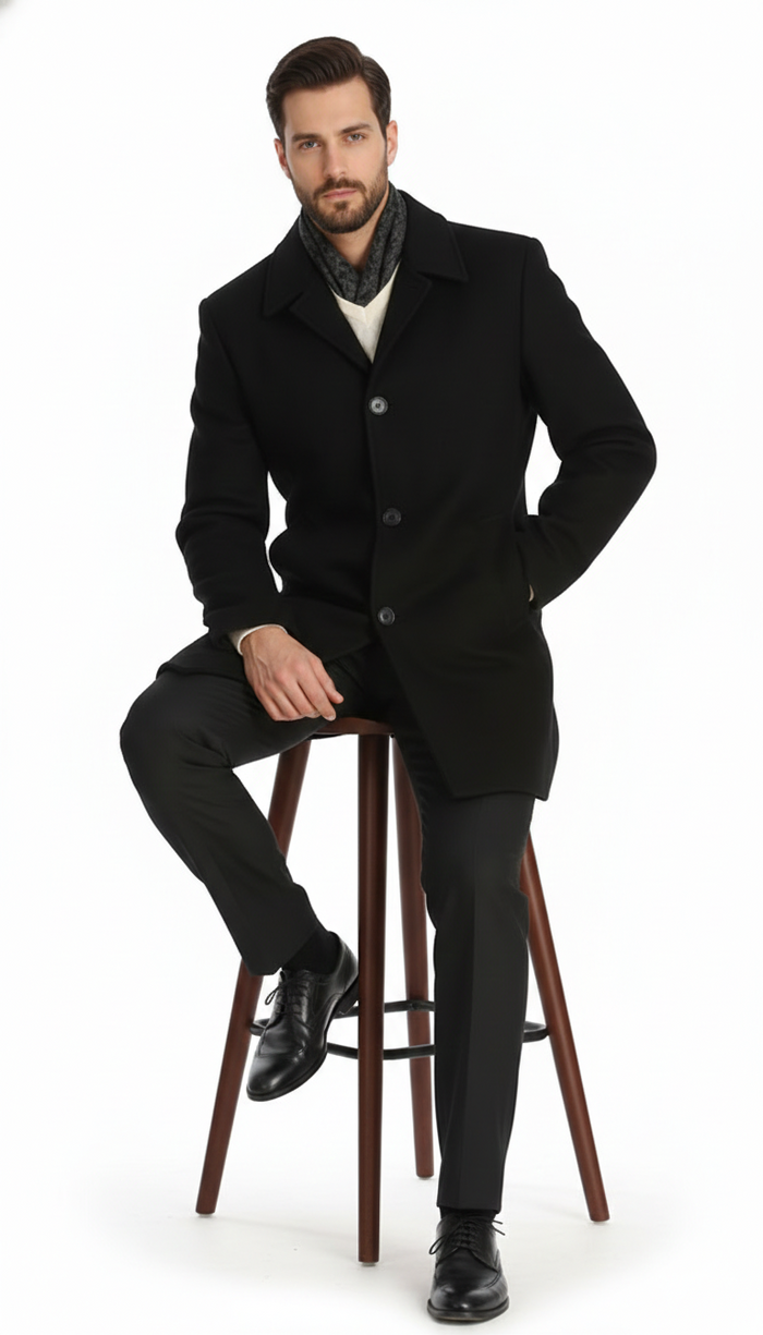 Men'S Dress Coat 34 Model With Vent Wool Blen Online Discount Fashion Sale - Image 5
