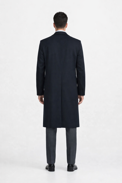 Men'S Dress Coat 38 Inch Three-Button Navy Blue Wool-Three Quarter (36'' Overcoat) Vent 3 Butto - Image 3