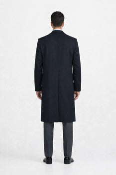 Men'S Dress Coat 38 Inch Three-Button Navy Blue Wool-Three Quarter (36'' Overcoat) Vent 3 Butto - Image 3