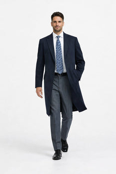 Men'S Dress Coat 38 Inch Three-Button Navy Blue Wool-Three Quarter (36'' Overcoat) Vent 3 Butto - Image 4