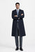 Men'S Dress Coat 38 Inch Three-Button Navy Blue Wool-Three Quarter (36'' Overcoat) Vent 3 Butto