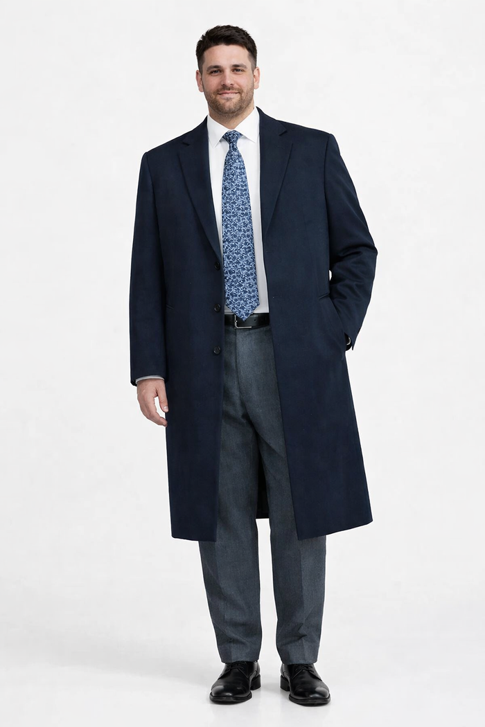 Men'S Dress Coat 38 Inch Three-Button Navy Blue Wool-Three Quarter (36'' Overcoat) Vent 3 Butto - Image 6