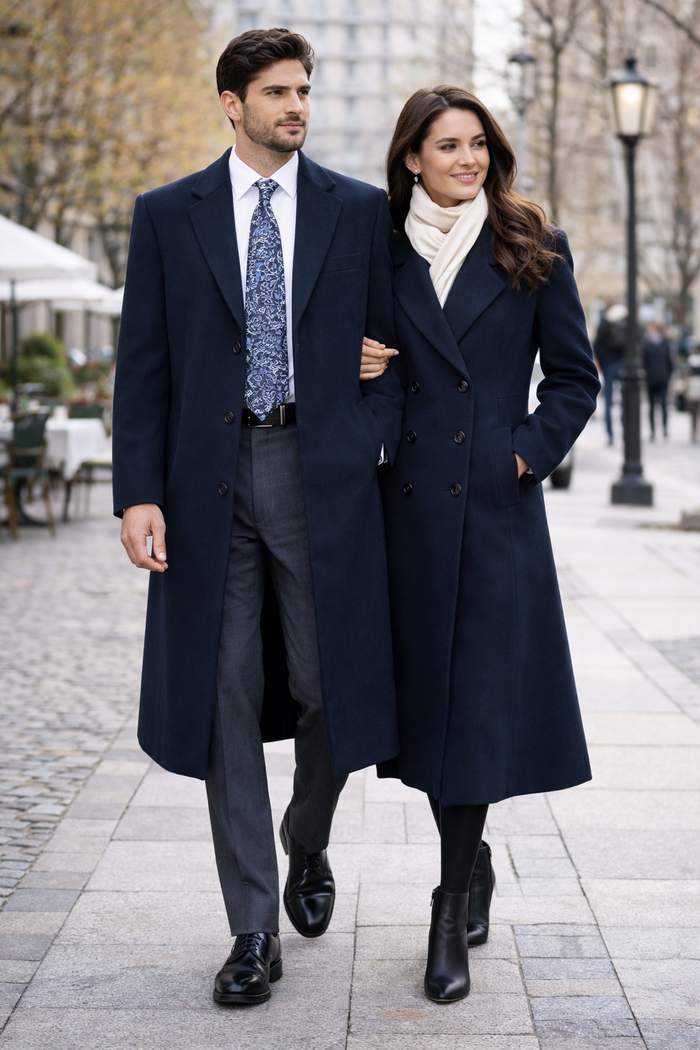 Men'S Dress Coat 38 Inch Three-Button Navy Blue Wool-Three Quarter (36'' Overcoat) Vent 3 Butto - Image 8