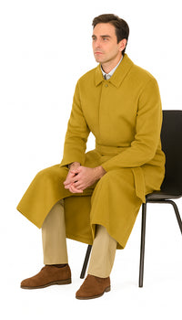 Men's Dress Coat Belted Full Length Overcoat ~ Long Men's Dress Topcoat -  Winter coat 45 Inches Button Closure Camel Coat - Image 8