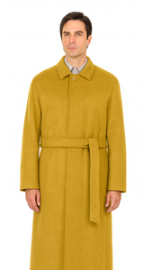 Men's Dress Coat Belted Full Length Overcoat ~ Long Men's Dress Topcoat -  Winter coat 45 Inches Button Closure Camel Coat