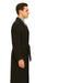 Men's Dress Coat Belted Very Dark Grey Almost Black Full Length Blend Long Men's Dress Topcoat -  Winter coat Very Dark Grey Almost Black Color - Men's Overcoat