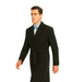 Men's Dress Coat Belted Very Dark Grey Almost Black Full Length Blend Long Men's Dress Topcoat -  Winter coat Very Dark Grey Almost Black Color - Men's Overcoat
