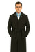 Men's Dress Coat Belted Very Dark Grey Almost Black Full Length Blend Long Men's Dress Topcoat -  Winter coat Very Dark Grey Almost Black Color - Men's Overcoat