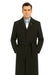 Men's Dress Coat Belted Very Dark Grey Almost Black Full Length Blend Long Men's Dress Topcoat -  Winter coat Very Dark Grey Almost Black Color - Men's Overcoat