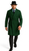 Men's Dress Coat Double Breasted Long Overcoat Olive Green