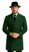 Men's Dress Coat Double Breasted Long Overcoat Olive Green