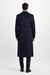 Men'S Dress Coat Long Wool Winter Dress Knee Length Coat 45 Inch Navy Blue Men'S Overcoat Classic Model Features Button Front Wool 3 Button Style