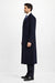 Men'S Dress Coat Long Wool Winter Dress Knee Length Coat 45 Inch Navy Blue Men'S Overcoat Classic Model Features Button Front Wool 3 Button Style