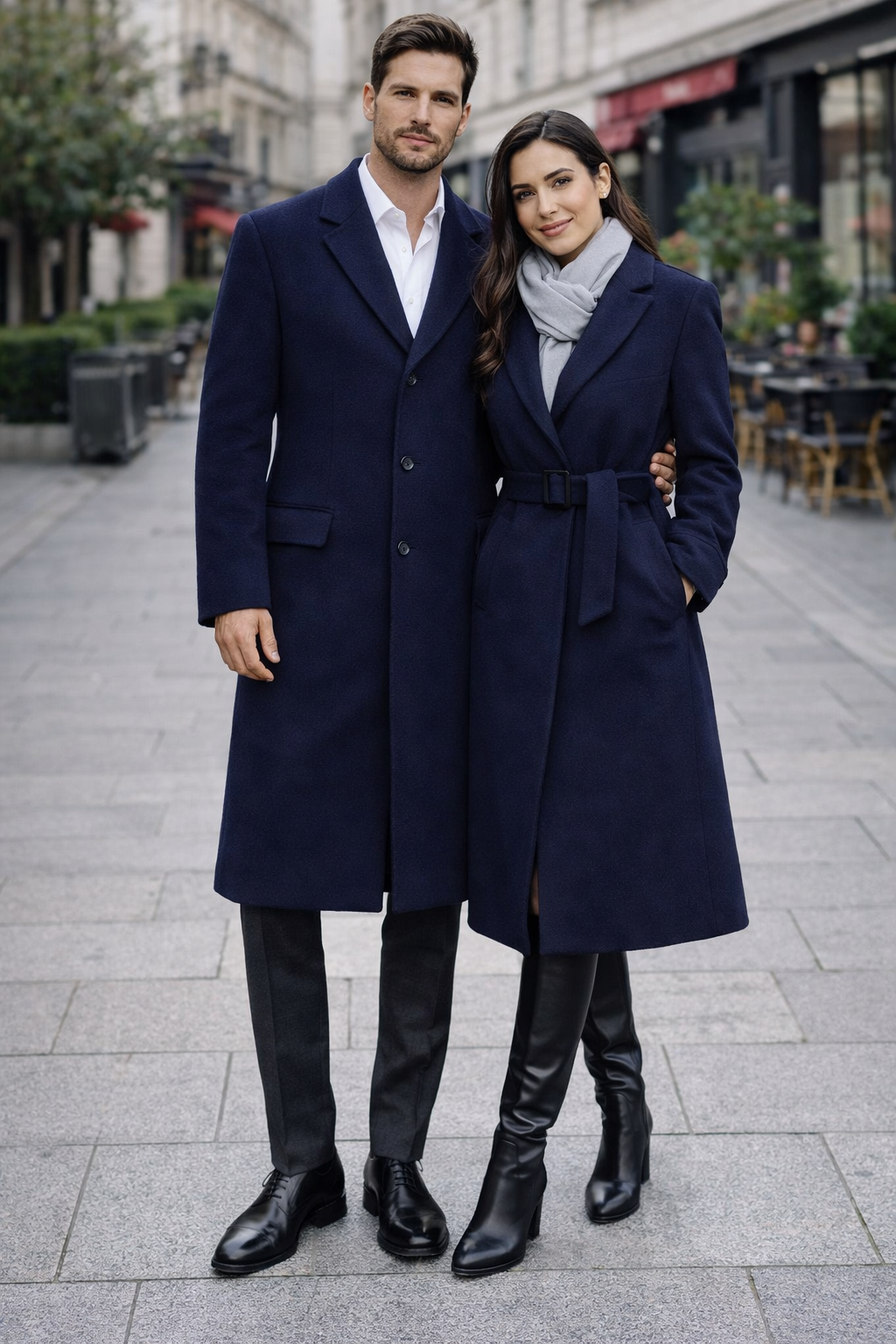 Men'S Dress Coat Long Wool Winter Dress Knee Length Coat 45 Inch Navy Blue Men'S Overcoat Classic Model Features Button Front Wool 3 Button Style - Image 8