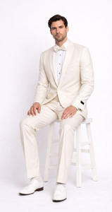 Men'S Dress Formal Ivory ~ Cream ~ Off White Dinner Jacket ~ Fashion Tuxedo For Men ~ Blazer ~ Sport 1 Button Peak Lapel - Image 4