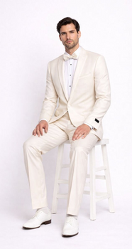 Men'S Dress Formal Ivory ~ Cream ~ Off White Dinner Jacket ~ Fashion Tuxedo For Men ~ Blazer ~ Sport 1 Button Peak Lapel - Image 4