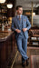Mens Dusty Blue 3 Piece Suit 100% Wool Fabric – Classic Fit Wide Leg Pleated Pants Double Breasted Vest Formal Business Church Suit By Apollo King