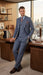Mens Dusty Blue 3 Piece Suit 100% Wool Fabric – Classic Fit Wide Leg Pleated Pants Double Breasted Vest Formal Business Church Suit By Apollo King