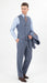 Mens Dusty Blue 3 Piece Suit 100% Wool Fabric – Classic Fit Wide Leg Pleated Pants Double Breasted Vest Formal Business Church Suit By Apollo King
