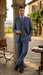 Mens Dusty Blue 3 Piece Suit 100% Wool Fabric – Classic Fit Wide Leg Pleated Pants Double Breasted Vest Formal Business Church Suit By Apollo King