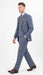 Mens Dusty Blue 3 Piece Suit 100% Wool Fabric – Classic Fit Wide Leg Pleated Pants Double Breasted Vest Formal Business Church Suit By Apollo King