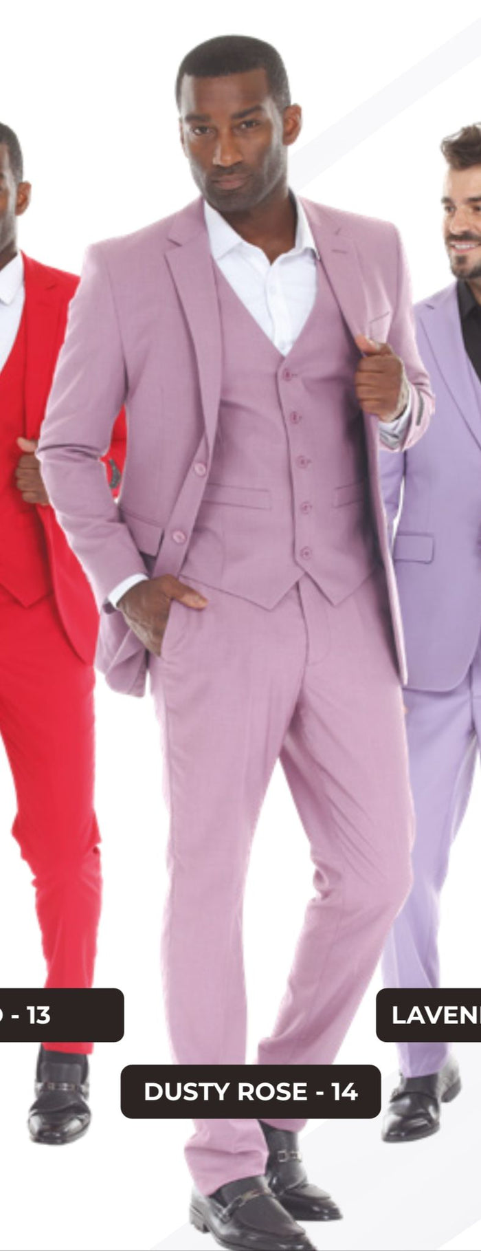 Men’s Dusty Rose 3 Piece Suit – Modern Pink Formal Suit Set for Wedding, Prom and Special Events Pinkish Color Modern Fit