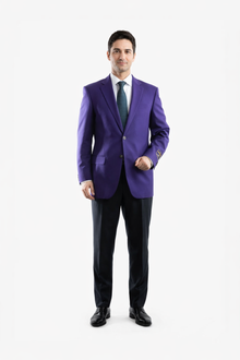 Men's Egg Plant 2 Buttons Big & Tall No Vent Sport Coat