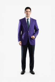 Men's Egg Plant 2 Buttons Big & Tall No Vent Sport Coat
