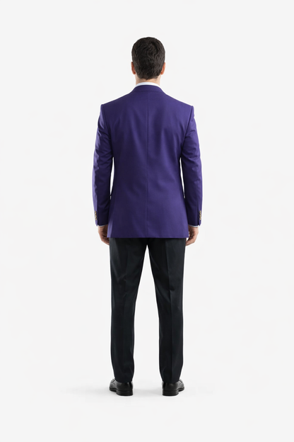 Men's Egg Plant 2 Buttons Big & Tall No Vent Sport Coat - Image 2