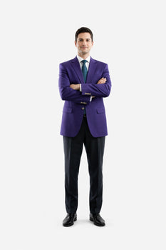 Men's Egg Plant 2 Buttons Big & Tall No Vent Sport Coat - Image 5