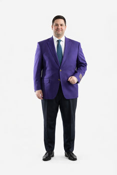 Men's Egg Plant 2 Buttons Big & Tall No Vent Sport Coat - Image 6