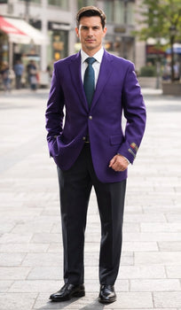 Men's Egg Plant 2 Buttons Big & Tall No Vent Sport Coat - Image 7