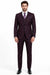 Mens 2 Button Modern Fit Vested Wool Suit in Eggplant
