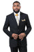 EJ Samuel Men's Slim Fit Two-Button Suit in Black