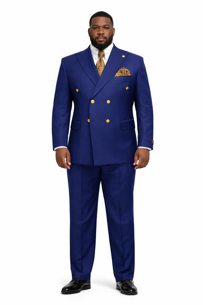 Saphire Cobalt Indigo Blue Jacket - Mens Double Breasted Blazer