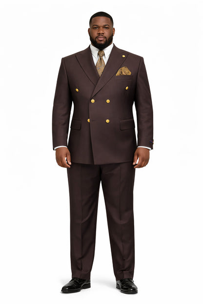 Mens Double Breasted Blazer - Wool Brown Sport Coat With Gold Buttons - Image 6