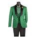 Mens Emerald Green Jacquard Tuxedo Suit