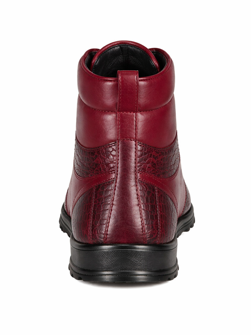 Mens Exotic Sneakers - Alligator Sneakers By Brand  in Color Burgundy - Image 3