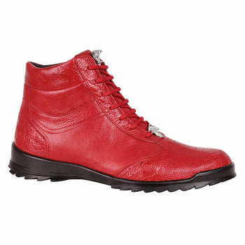 Mens Exotic Sneakers - Alligator Sneakers By Brand  in Color Red