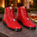 Mens Exotic Sneakers - Alligator Sneakers By Brand  in Color Red