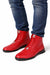 Mens Exotic Sneakers - Alligator Sneakers By Brand  in Color Red