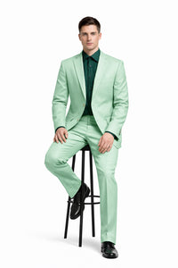 Men's green suit