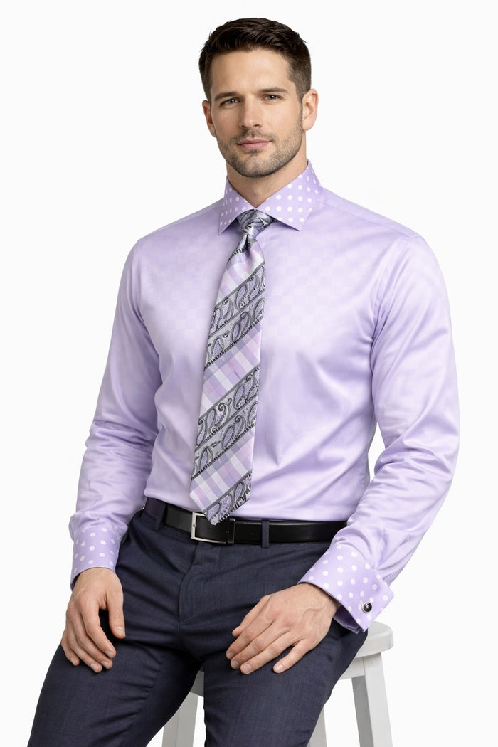 Polka Dot Dress Shirt - Lavender