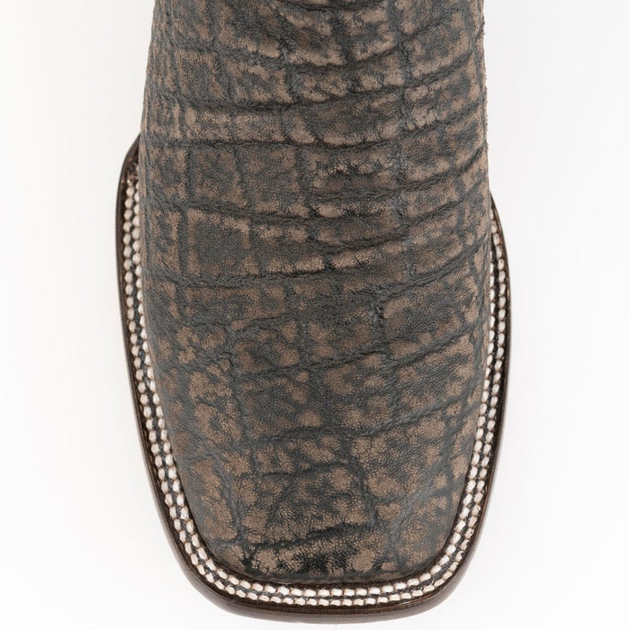 Men's Los Altos Wide Square Toe Crazy Leather Boots - Brown