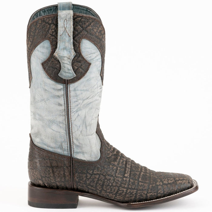 Men's Los Altos Wide Square Toe Crazy Leather Boots - Brown