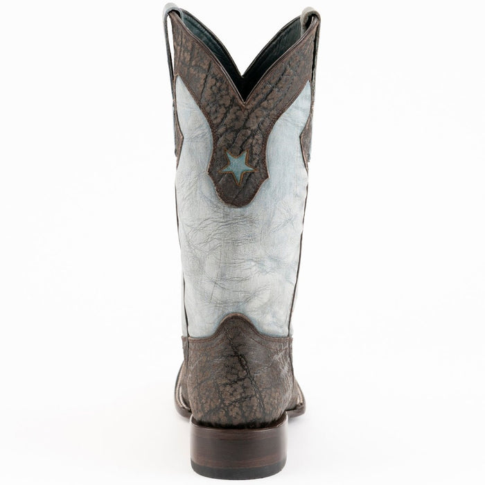Men's Los Altos Wide Square Toe Crazy Leather Boots - Brown